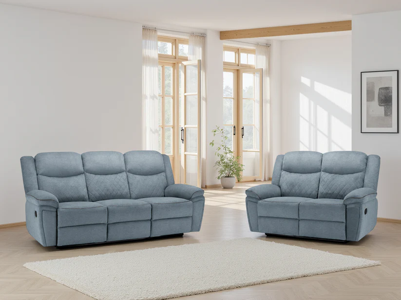 Myra Recliner Sofa Grey Fabric 3+2 Set