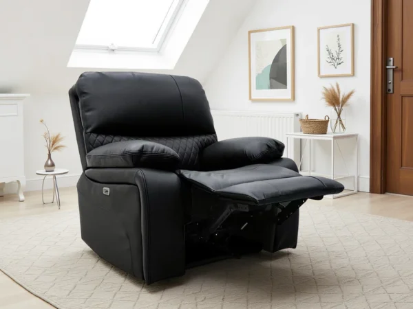 Orla Electric Recliner Sofa Black Armchair