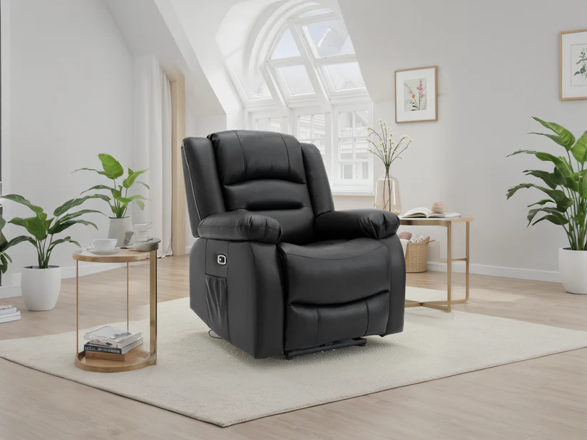 Alva Electric Recliner Sofa Black Armchair