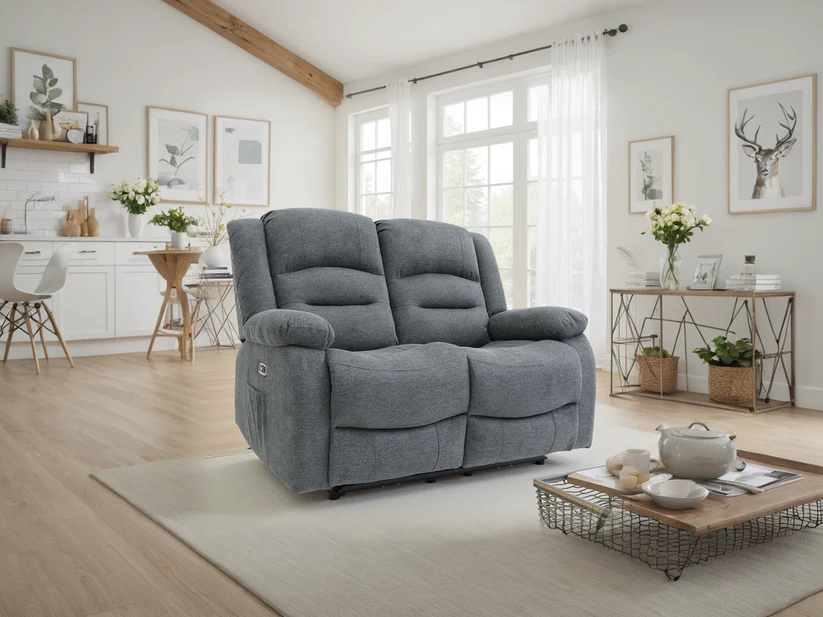 Alva Electric Recliner Sofa Graphite 2 Seater