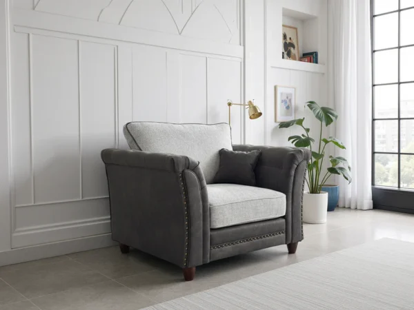 Bella Fullback Sofa Grey Armchair
