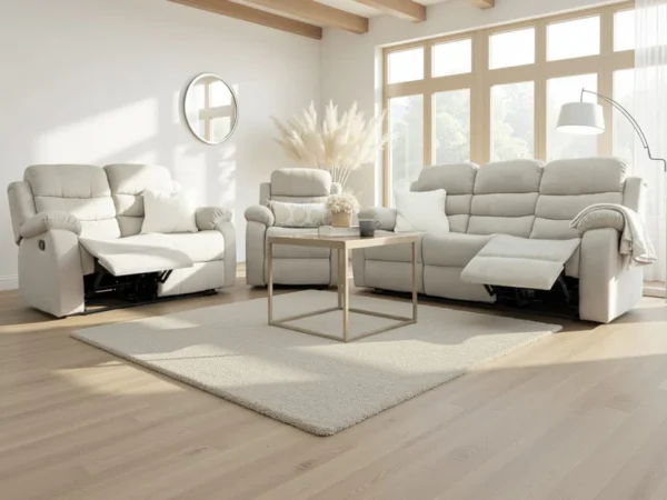 Stanley Manual Recliner Sofa Beige 3+2+1