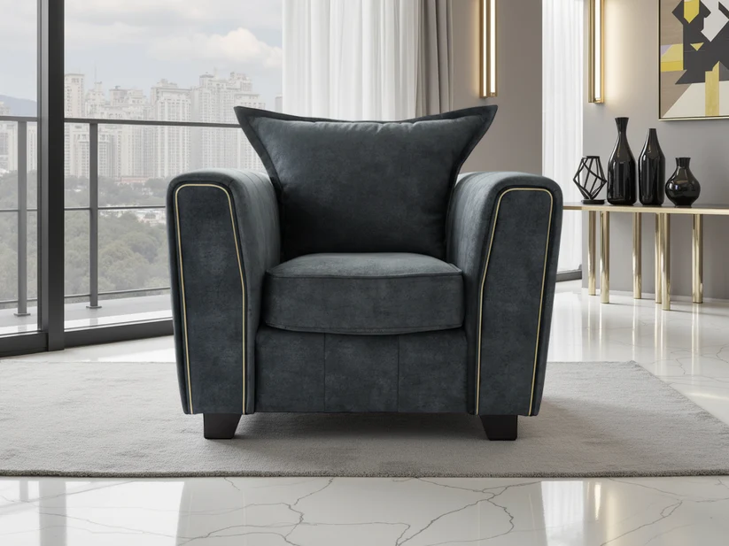 Serena Sofa Black Armchair - Image 2