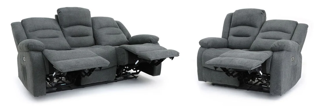 Alva Electric Recliner Sofa Graphite 3+2 Set - Image 3