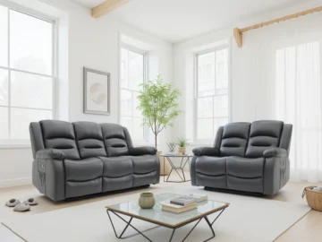Alva Electric Recliner Sofa Grey 3+2 Set