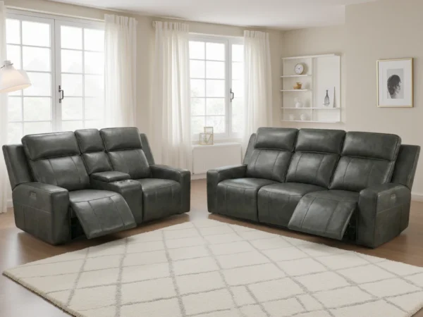 Barcelona Electric Recliner Sofa Grey 3+2 Set