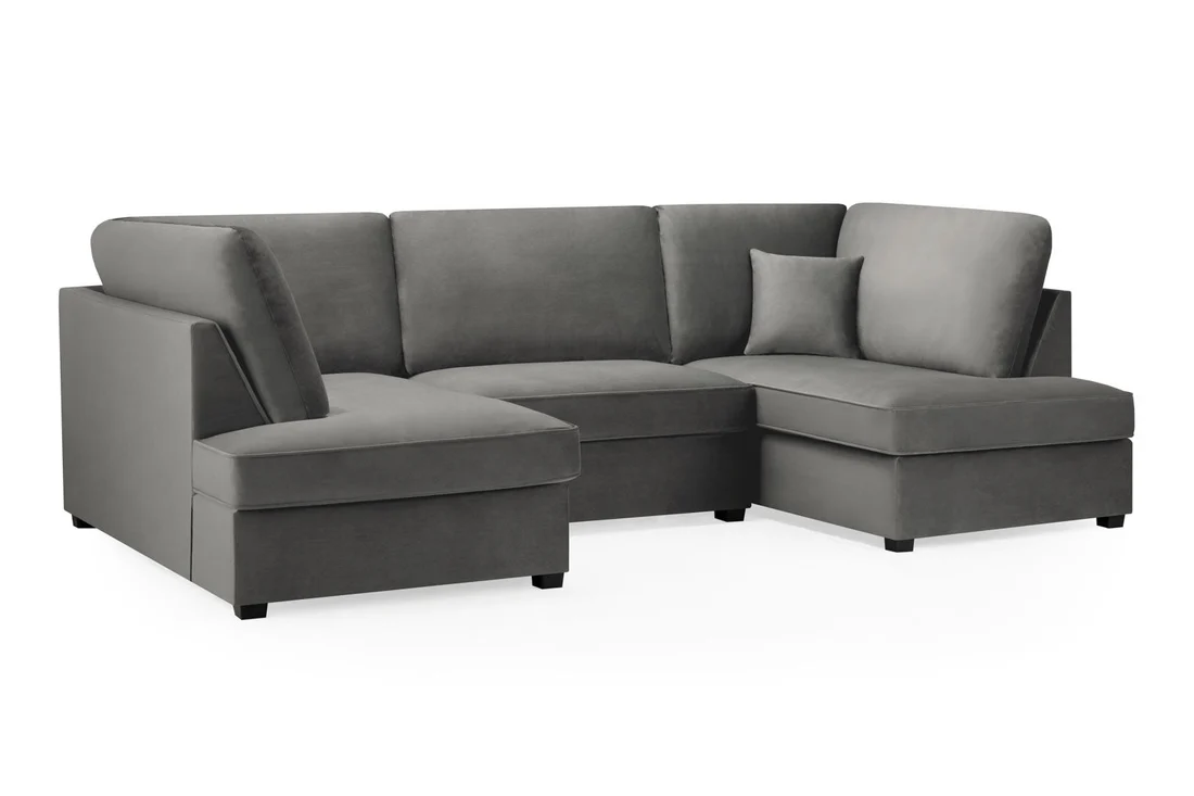 Carnaby Sofa Plush Grey U Shape Corner - Image 3