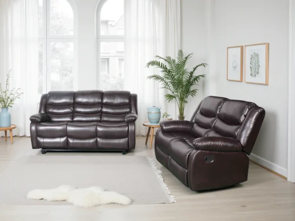 Conrad Manual Recliner Sofa Brown 3+2 Set