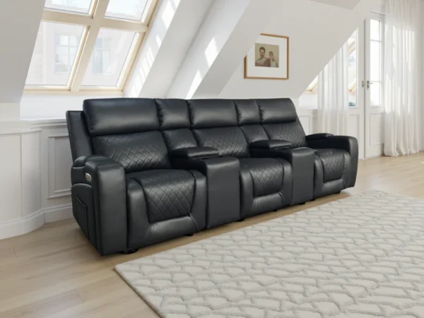 Florence Cinema Sofa Black 3 Seater