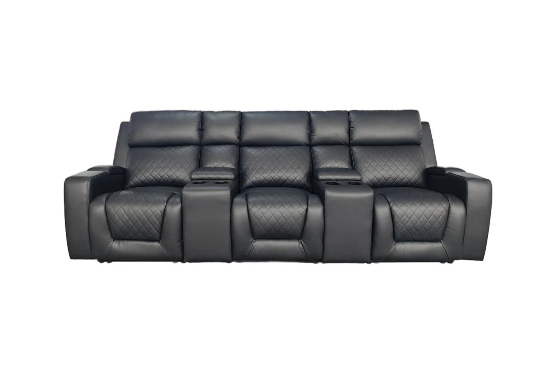 Florence Cinema Sofa Black 3 Seater - Image 3