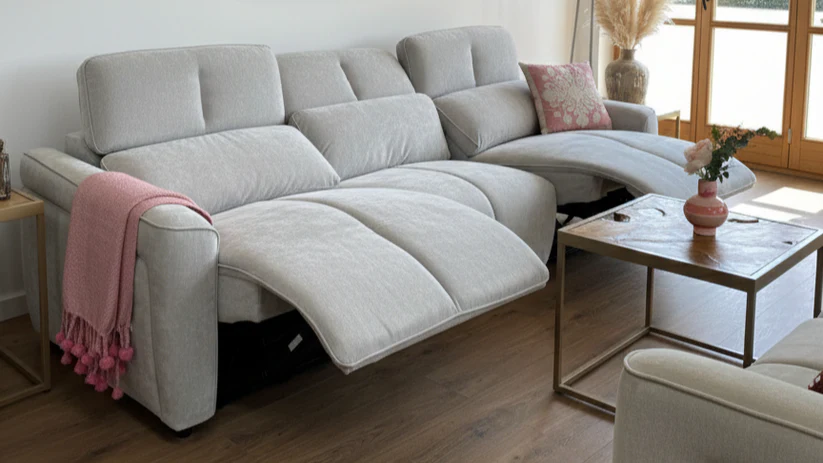 Soho Electric Recliner Sofa Grey 3 Seater