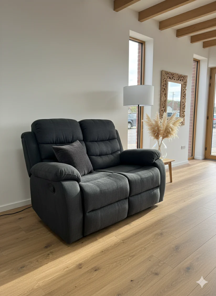 Stanley Manual Recliner Sofa Black 3+2+1 - Image 2