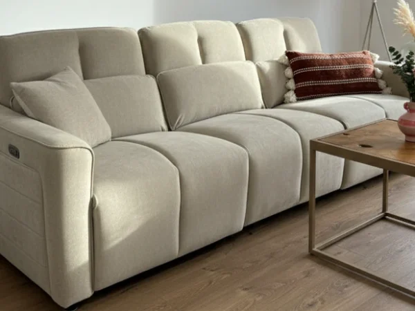 Soho Electric Recliner Sofa Beige 3 Seater