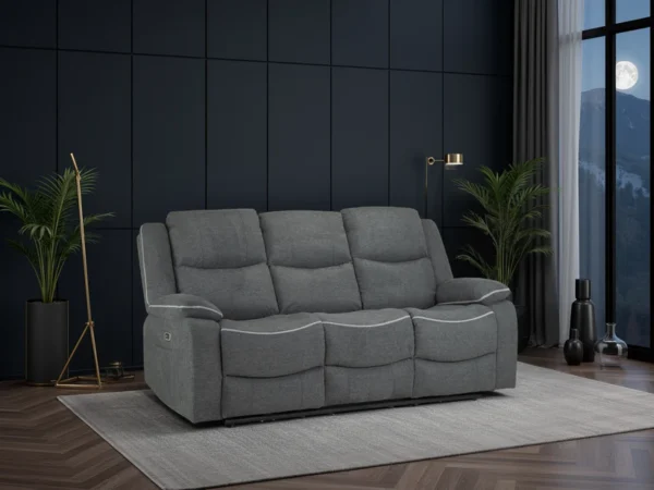 Harald Electric Recliner Sofa Graphite 3 Seater