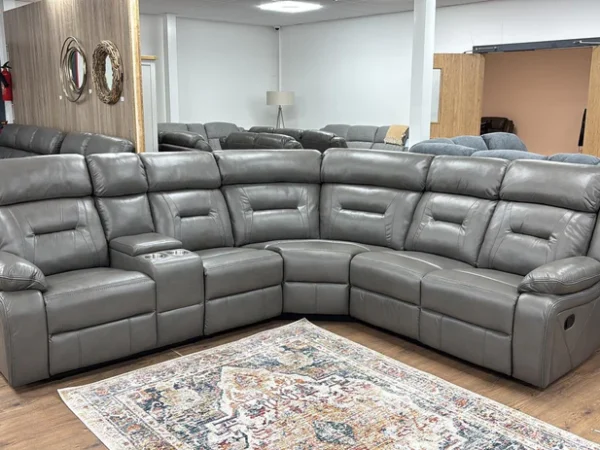Novie Recliner Sofa Grey Large Corner