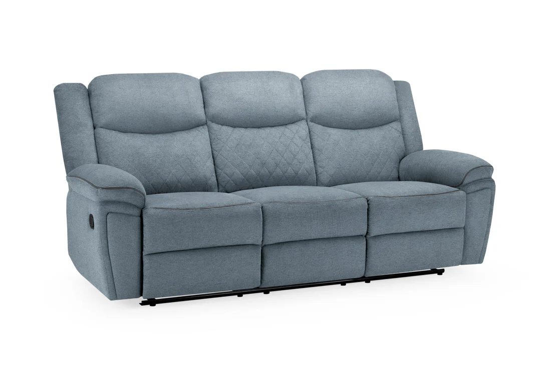 Myra Recliner Sofa Grey Fabric 3 Seater - Image 2
