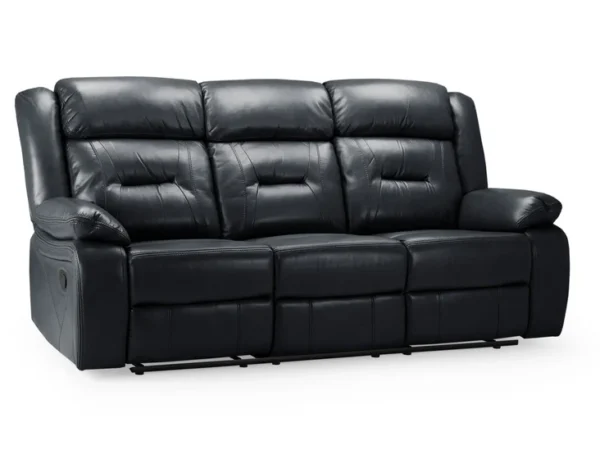 Novie Recliner Sofa Black 3 Seater