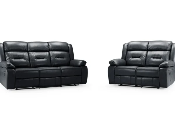 Novie Recliner Sofa Black 3+2 Set