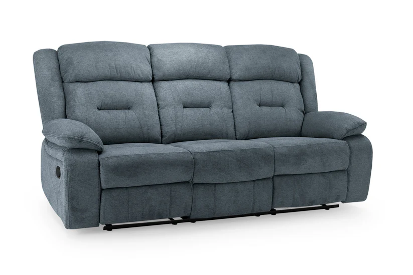 Novie Recliner Sofa Grey Fabric 3 Seater