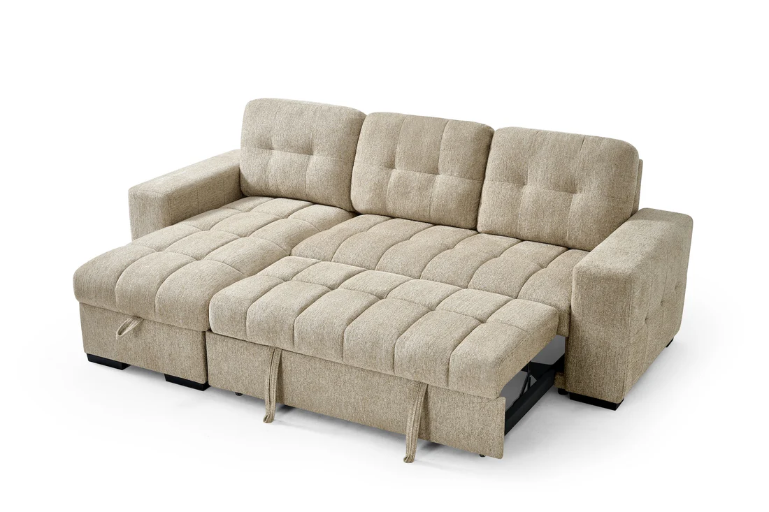 Palermo Universal Corner Sofabed Beige - Image 3