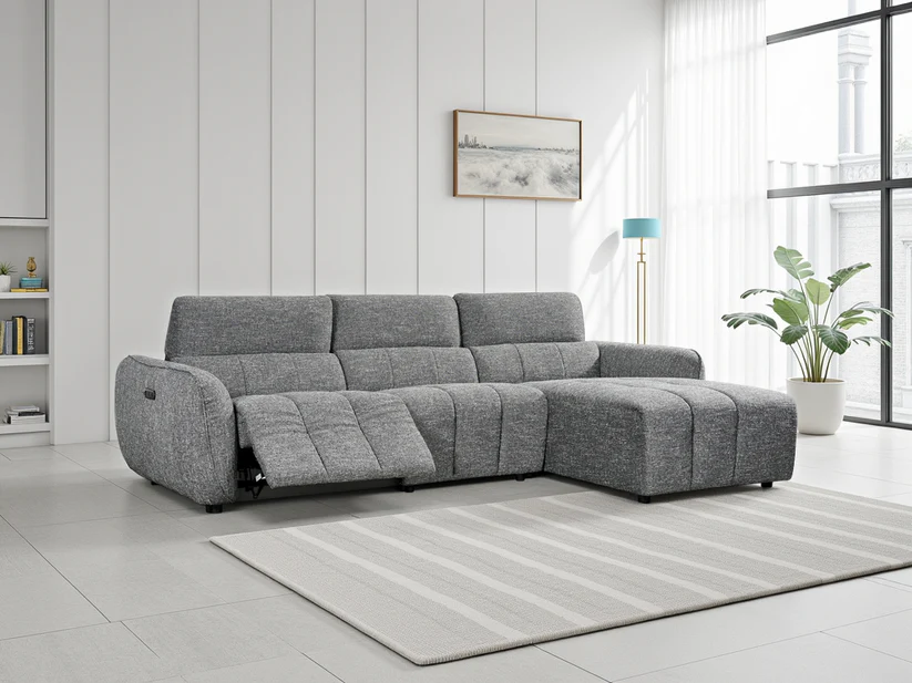 Turin Electric Recliner Sofa Charcoal - Image 2