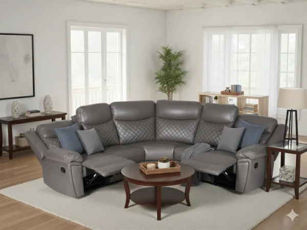 Myra Recliner Sofa Grey Large Corner