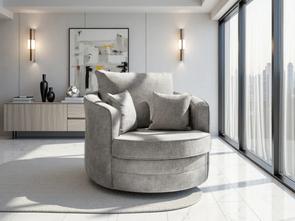 Serena Sofa Grey Swivel Chair